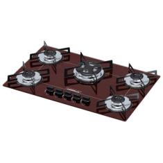 Cooktop 5 bocas Chamalux tripla chama Bivolt Marrom, Bivolt