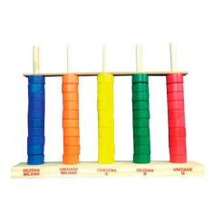 Brinquedos Educativos Ábaco Aberto 50 Argolas