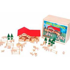 Brinquedos Educativos Super Fazendinha 45 Peças em Madeira