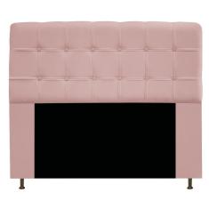 Cabeceira Estofada Mel 140cm Casal Com Botonê Suede Rosê