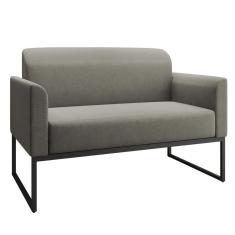 Namoradeira 02 Lugares Linho Preto Cor Grafite