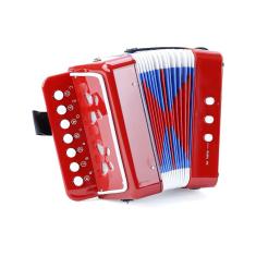 Sanfona Acordeon Infantil Instrumento Vermelho Musical 20cm