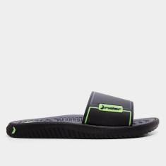 Chinelo Rider Pump II Slide Masculino, Preto, Verde, 40