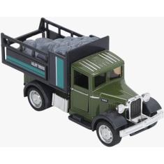 Power Toys TECH - Miniatura Ford Antigo Carga de Cimento- Carrinho de Ferro com Portas que Abrem e Pneus de Borracha