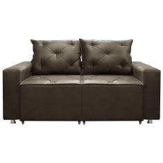 Sofá 2 Lugares Retrátil Bariloche Suede Shop Das Cabeceiras Marrom