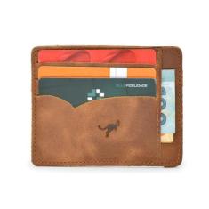 Carteira Masculina Couro Bovino Porta Cartão Slim C/Visor Barato - Ell