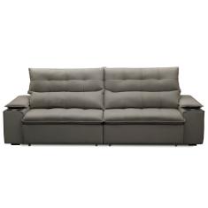 Sofá Retrátil E Reclinável 3 Lugares 230cm Com Porta Copos E Objetos Bulgária Castor