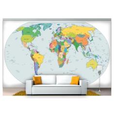 Papel De Parede Mapa Mundi Nmu08 - Você Decora