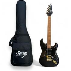 Guitarra Strato Seven Sgt270 Preta Traste Inox com Bag - Seven Guitars