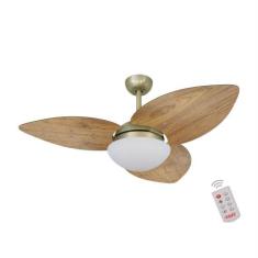 Ventilador de Teto Dormamu Gold 3 Pás Rádica Freijó 127V com Controle,