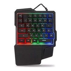 Teclado Gamer Single Handed para Uma Mão Multimídia com Leds Rgb e Conexão Usb para Pc Notebook Mac Celular