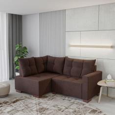 Sofá de Canto 4 Lugares 181cm Leme Montreal Marrom