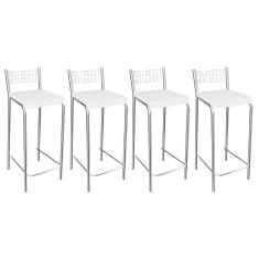 Kit 4 Banqueta De Cozinha Gênova 1b705cr 4 Un Cromado/courano Branco - Kappesberg