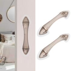 CcHhyyt Puxador adesivo de acrílico para porta deslizante maçaneta adesiva de chuveiro maçaneta de acrílico sem broca para armário de medicamentos gaveta puxar tela porta varanda (pacote com 4,