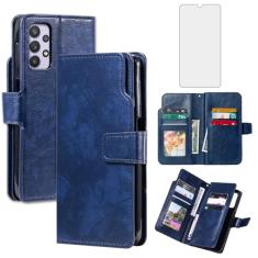 Asuwish Capa de telefone para Samsung Galaxy A32 5G 2021 6,5 polegadas capa carteira com protetor de tela de vidro temperado flip porta-cartão de crédito suporte celular M32 G5 A 32 32A S32 SM-A326U