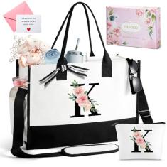 TRSODD Sacola personalizada com alça de ombro - presente de Natal e aniversário para mulheres, inclui bolsa de maquiagem