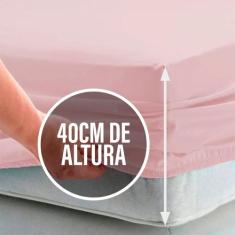 Lençol Casal 40cm de Altura C/ Elástico Percal 200 Fios 100% Algodão -