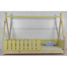 Cama Montessoriana Solteirão Cabana Colorida Madeira Maciça Pinus - Pi