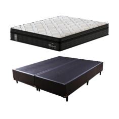 Cama Box Queen + Colchão Mola Ensacada Probel Madrid Pillow Euro Queen