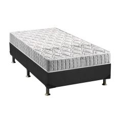 Cama Box Solteiro: Colchão Espuma Anjos D33 Orthosono + Base crc Suede Gray(88x188)