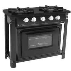 Fogão Profissional 2 Bocas Venâncio Linha Bravo Preto Com Forno Br2bfpr