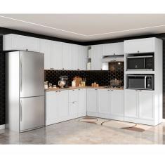 Cozinha Completa 10 Peças 17 Portas 2 Gavetas Com Torre Quente Unna Espresso Móveis Branco