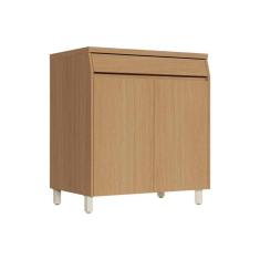 Balcão De Cozinha C/ Tampo Simone Mendes C/ 2 Portas E 1 Gaveta 80cm Carvalho/cinza - Nesher