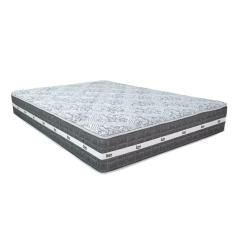 Cama Box Baú Branco E Colchão Black Graphite Molas Ensacadas King 193x203x27