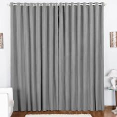 Cortina Duda 3,00m x 2,80m Metros Cinza Tecido Oxford Para Sala ou Quarto