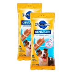 Kit 2 Petisco para Cães Pedigree Dentastix Raças Médias 180g