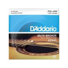 Encordoamento Violão Aço 12 Cordas .010-.050 85-15 Bronze Ez940 D Addario