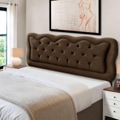 Cabeceira Cama Box Estofada Madeira Queen Size Sofia - D'Julia, Marrom