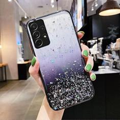 Capa Bling Glitter Star para Samsung Galaxy S21 S20 Plus Ultra FE A21S A31 A51 A71 A02S A22 A32 A42 A52 A72 A03S A11 Capa Traseira, Preto, Para Galaxy A50