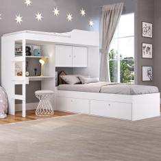 Beliche 4 Portas 1 Gaveta Cj038 Branco - Art In Móveis