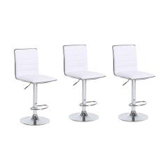 conjunto com 3 banquetas giratórias marilyn branco