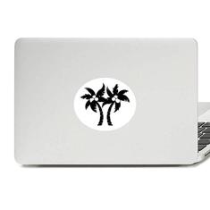 Adesivo de notebook com emblema de vinil preto de planta de coqueiro