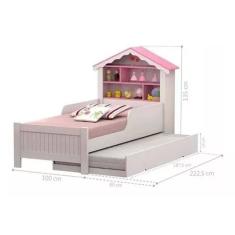 Cama Infantil Casinha de Princesa com Cama Auxiliar