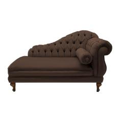 Divã Recamier Namoradeira Larissa 150cm Suede Marrom - LM DECOR