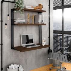 Escrivaninha Suspensa Industrial Creta Preto/imbuia - Moveis Arapongas