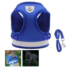 Peitoral Guia Cachorro Cao Gato Pet Faixa Refletiva Coleira Colete Animal de Estimaçao Passeio Lazer