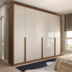 Guarda-Roupa Casal Vinci 6 Portas 6 Gavetas Cinamomo/Off White - Panorama Móveis
