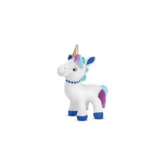 Unicórnio De Pelúcia Branco E Azul 34 Cm Antialérgico