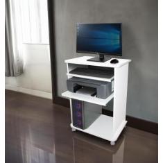 Mesa de Computador 58cm - Duas prateleiras (Com corrediças telescópica