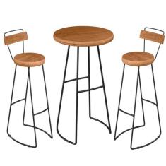 Conjunto Mesa Bistrô Com 2 Banquetas Aérea Gourmet Aurora - Tatite Dec