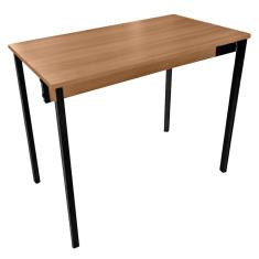 Escrivaninha Mesa Home Office Econômica 92x52 Nogal/Preto