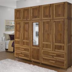 Guarda-roupa Casal Com Espelho 10 Portas 4 Gavetas Rio Branco