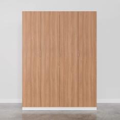 Guarda Roupa Modulado 4 Portas Com Cabideiro Hera Cabecasa Madeiramadeira Branco Geada-louro-cromado