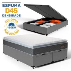 Cama Box Baú com Colchão de Espuma D45 Pillow Top Fort Comfort King 19