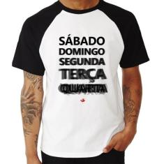 Camiseta Raglan Semana do carnaval - Foca na Moda, Branco, Preto, GGG