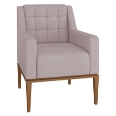 Poltrona Decorativa Sala Estar Madonna Suede Rosê Gran Belo
